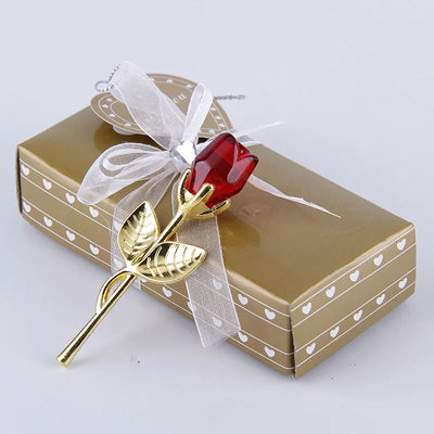 Mini fleur en cristal Rose en verre – Cadeau décoratif élégant