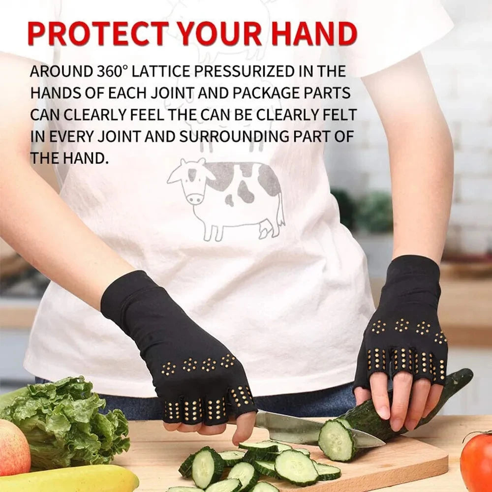 Vingerloze handschoenen met magnetische therapie – compressieondersteuning