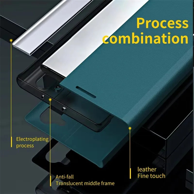 Premium Leather Flip Phone Case for Samsung Galaxy
