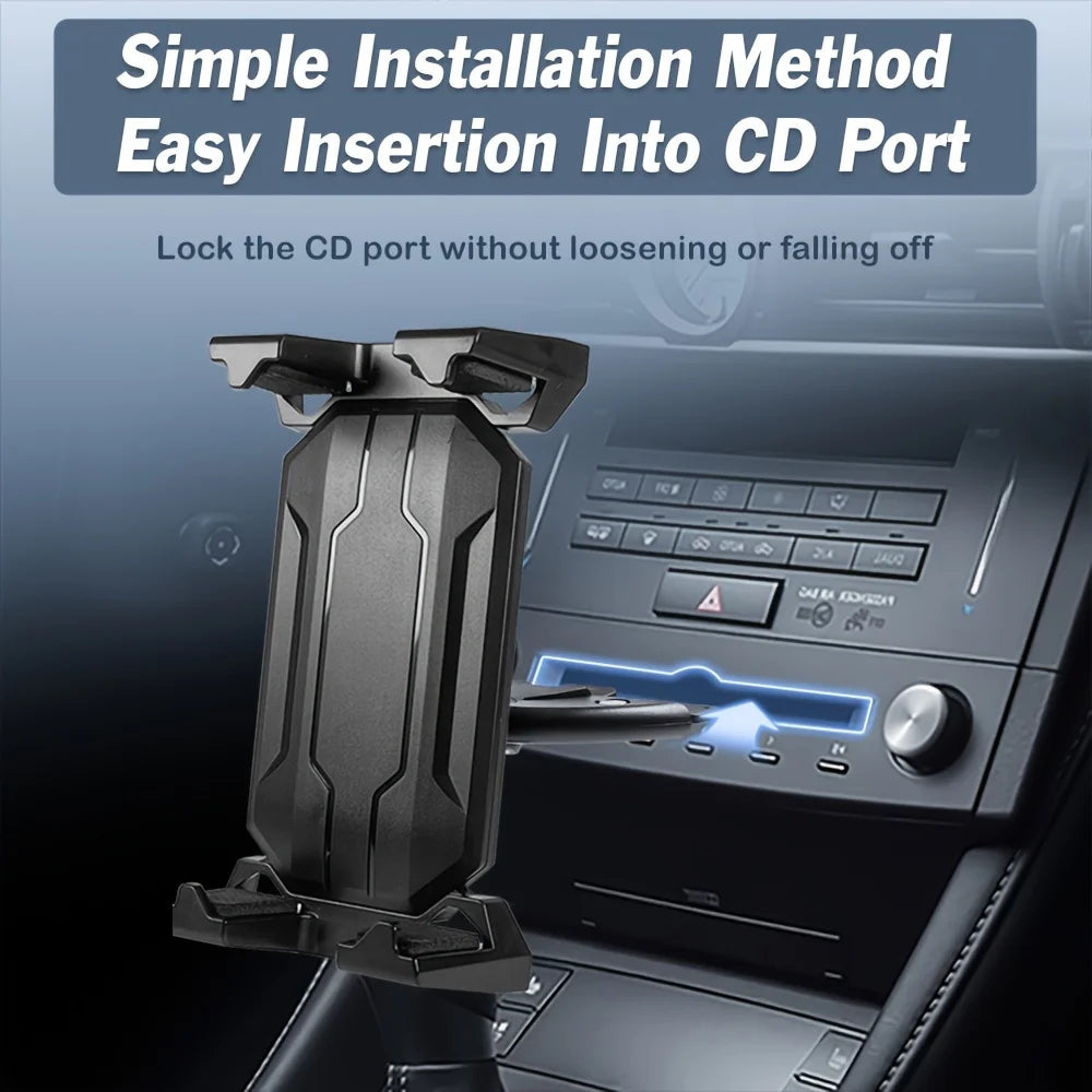 Car Phone Holder 360° Rotating CD Slot Mount Tablets