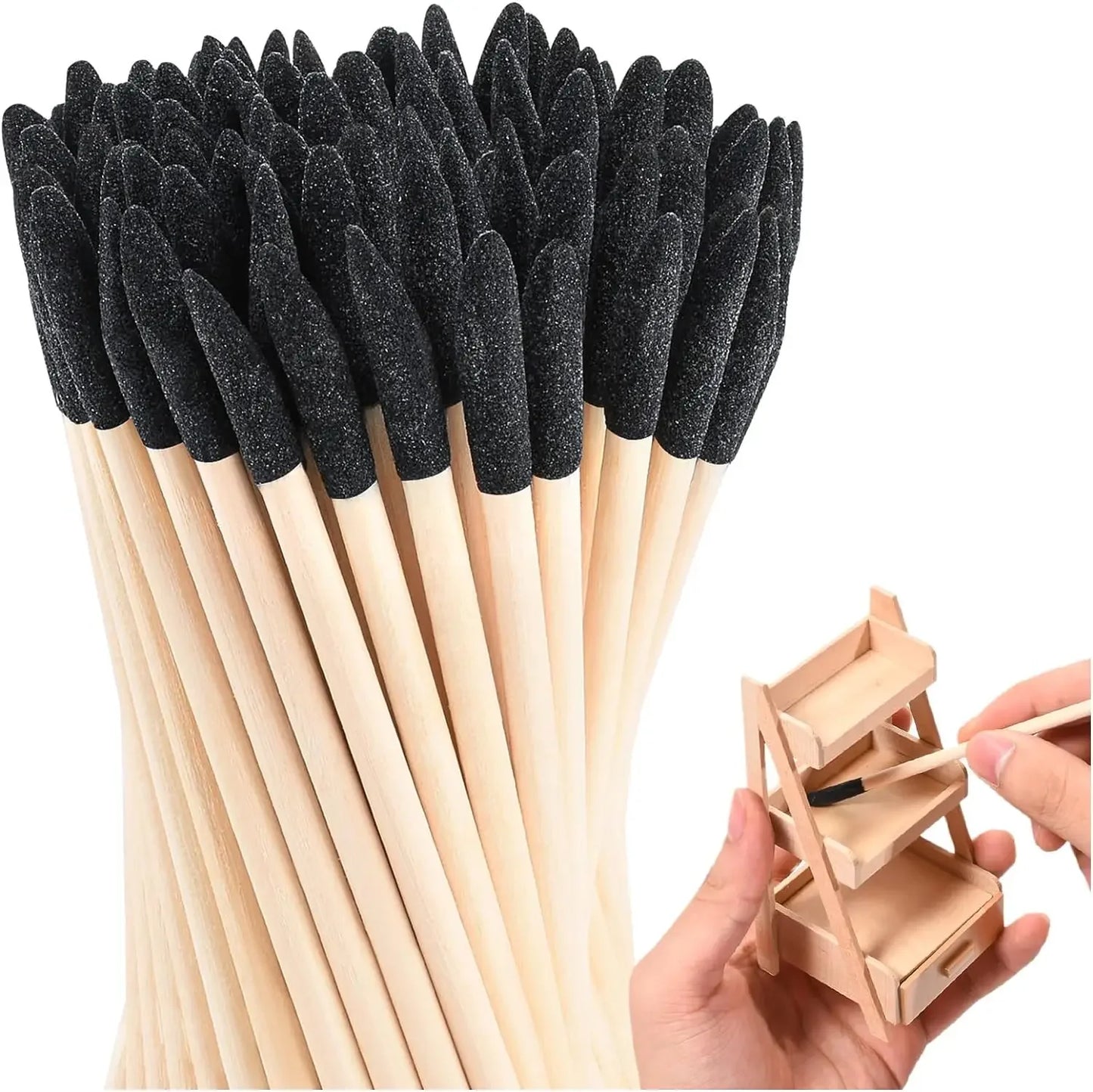 Lot de 10 bâtonnets de ponçage de précision – Parfaits pour les loisirs créatifs, le polissage et les travaux manuels.