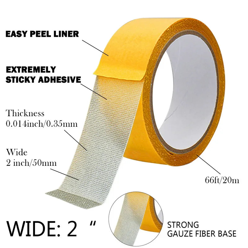 Heavy Duty Double-Sided Tape 10mm x 10m – Waterproof & Clear