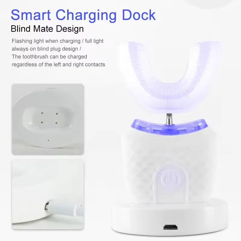 U-Shaped Electric Toothbrush with 360° Automatic Cleaning