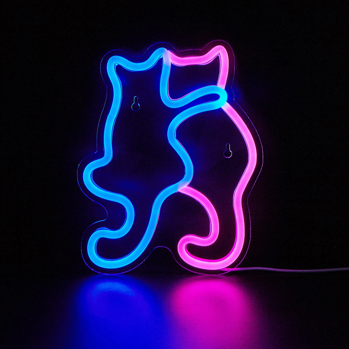 LED-neonbord met kattenprint – USB 3D-nachtlampje