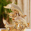 Golden Crystal Dolphin Figurine – Ceramic Decorative Sculpture