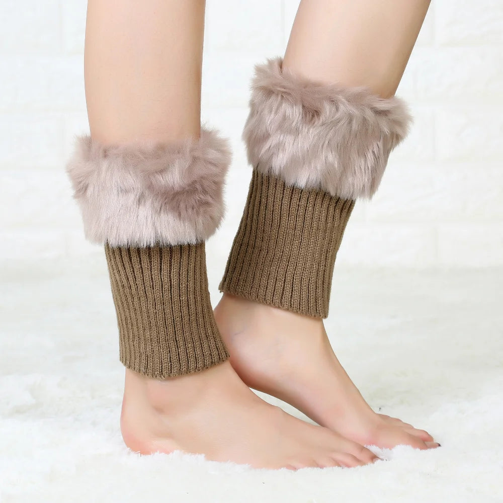 Turn-Over Fur Boot Cuffs – Warm Leg Warmers & Foot Covers