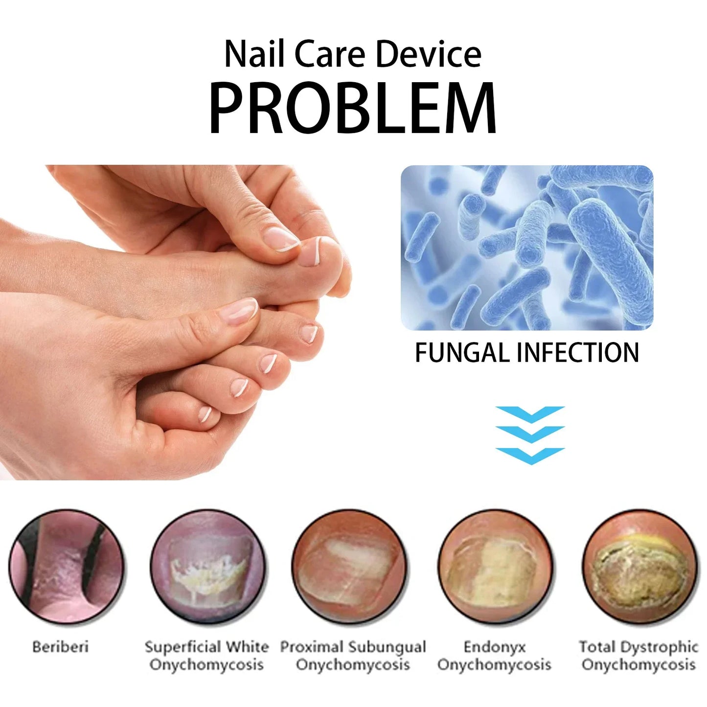 Nail Fungus Cleaning Device with LED Light Toenail & Fingernail Care Tool