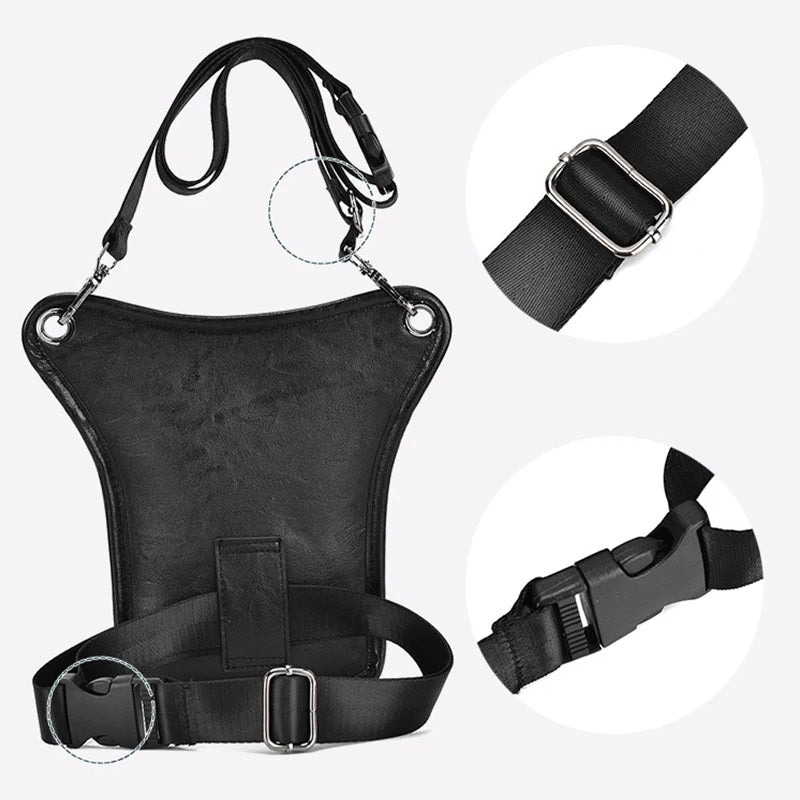 Sacoche de cuisse vintage en cuir pour homme – Sacoche de cuisse et bandoulière style motard