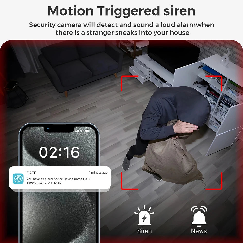 Mini caméra de sécurité sans fil 4K – Caméra espion WiFi cachée