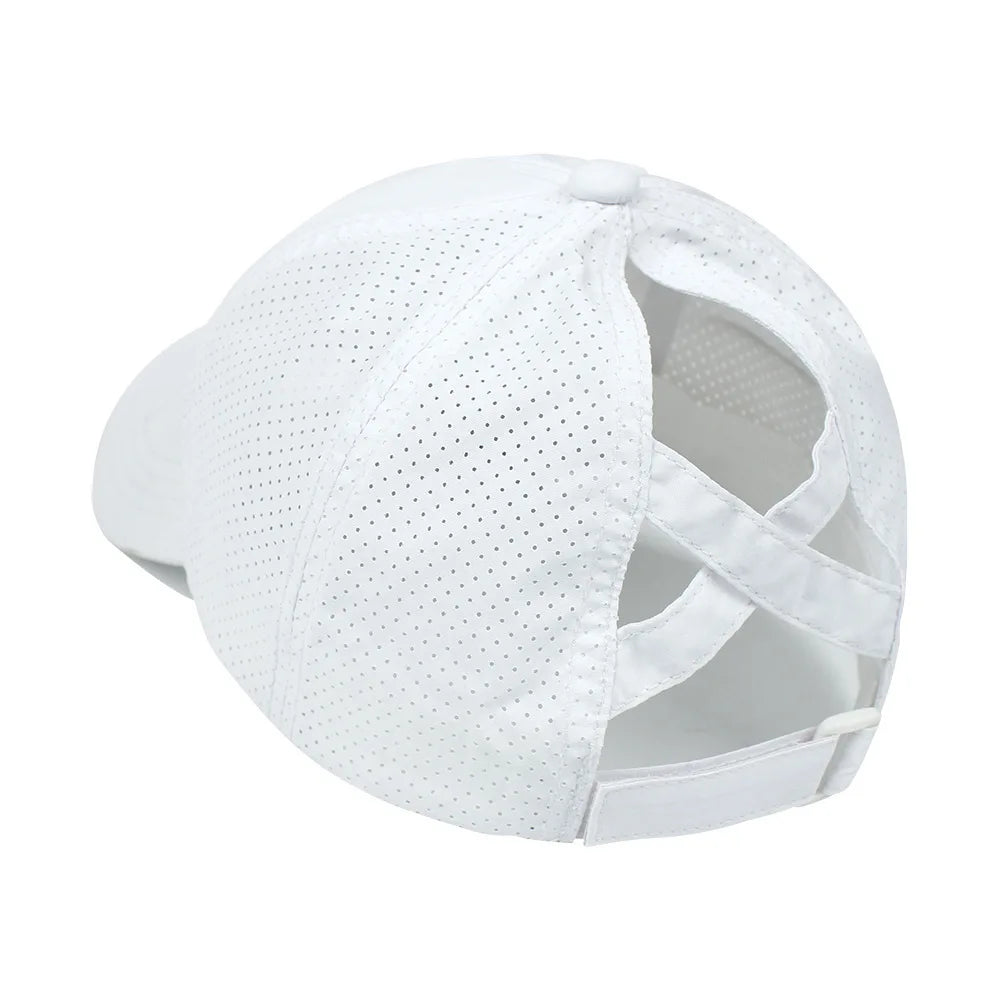 Summer Solid Color Baseball Cap – Women Ponytail Sports Cap