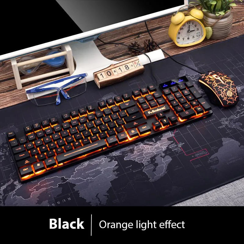 Ensemble clavier et souris gaming étanches – Rétroéclairage lumineux