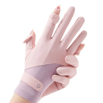 Women’s UV-Protective Ice Silk Gloves – Lightweight Summer