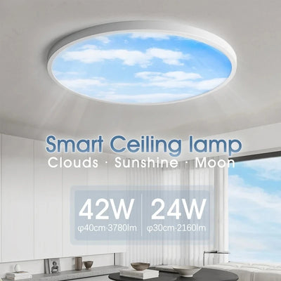 Smart LED Ceiling Lamp – Moon Light Fixture for Living Room