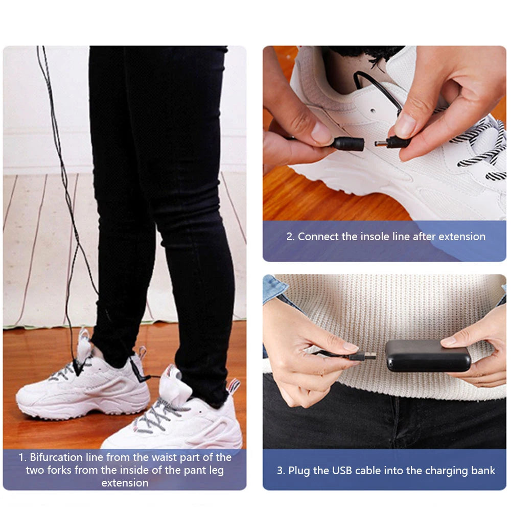 Rechargeable Heated Insoles – USB Electric Shoe Pads