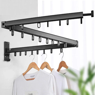 Foldable Space-Saving Wall-Mounted Clothes Drying Rack