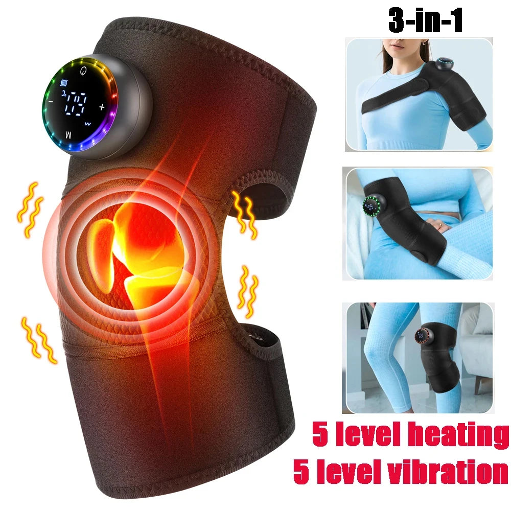 Electric Heating Shoulder Brace – LED Vibration Massage