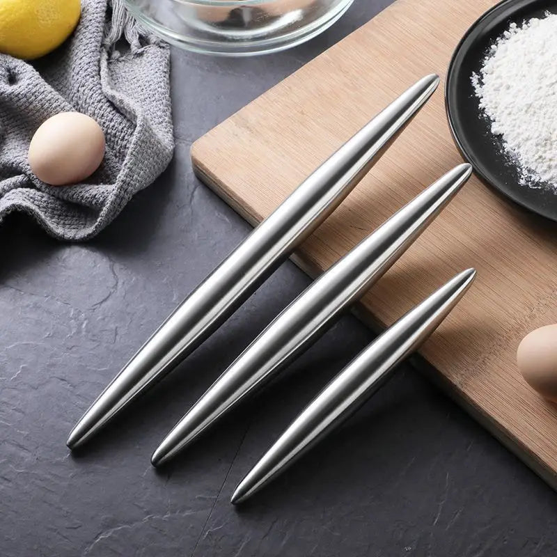 30cm Stainless Steel Rolling Pin – Non-Stick Baking Tool
