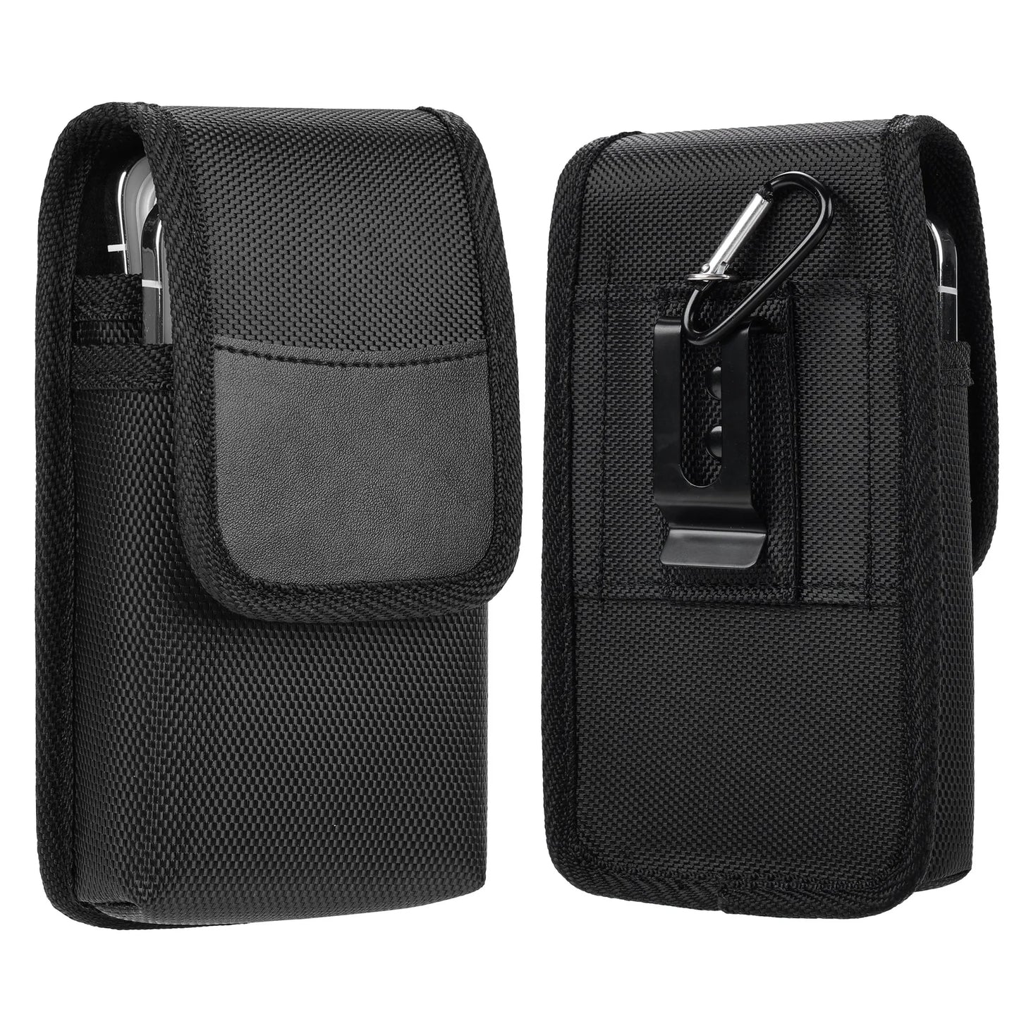 Pochette de ceinture pour téléphone en nylon pour homme avec deux compartiments
