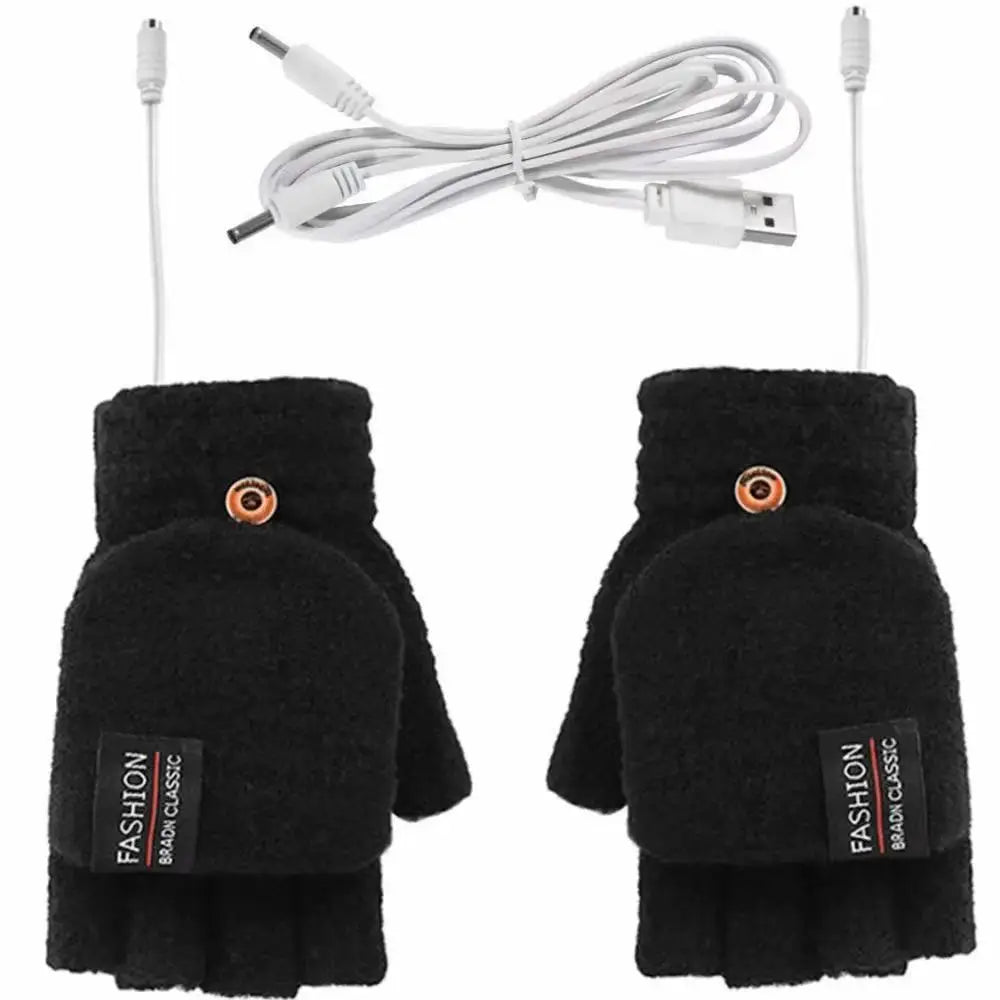 Heated USB Gloves – Winter Half-Finger Hand Warmers