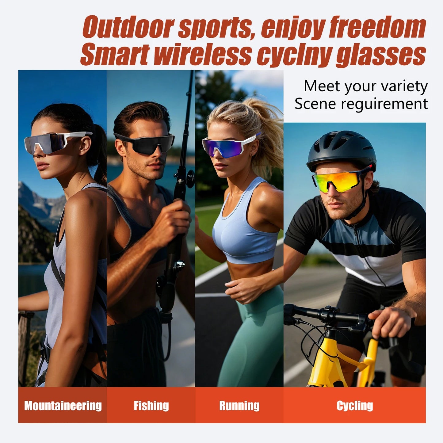 Smart Bluetooth V5.4 Cycling Sunglasses – Music & Calls