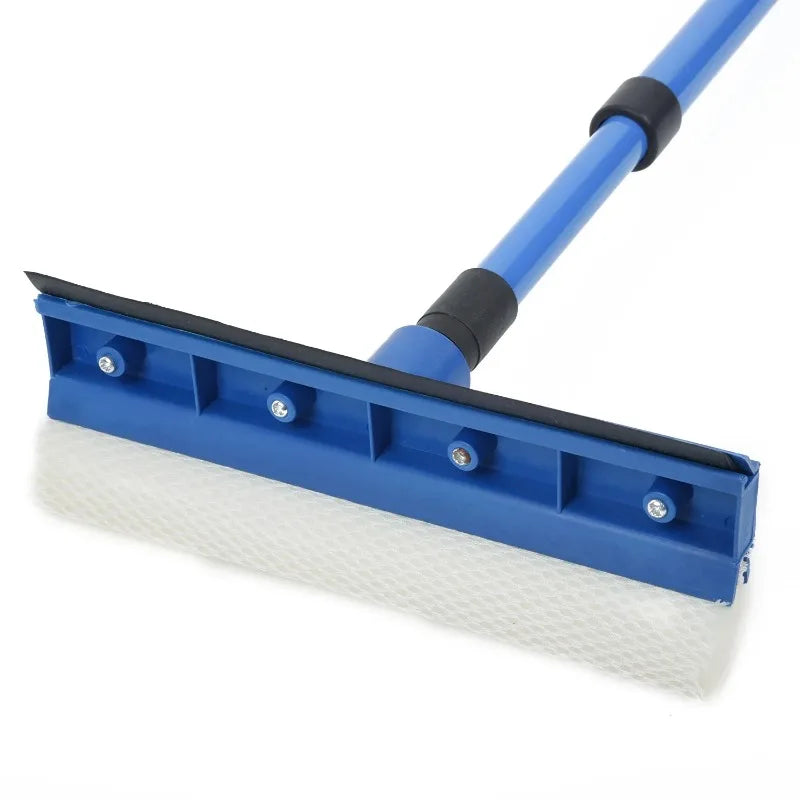 Nettoyeur de vitres télescopique 2 en 1 - Raclette et brosse éponge