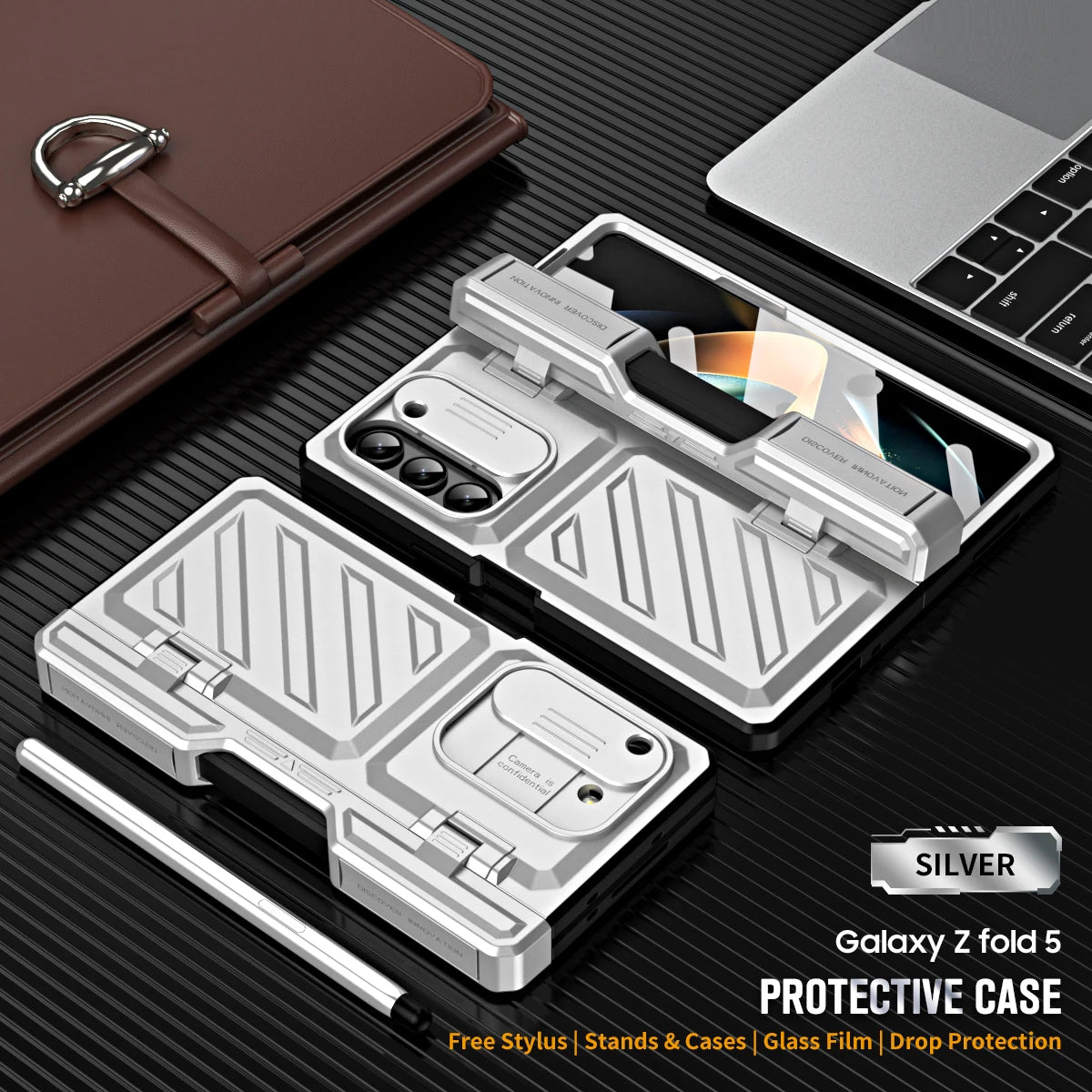 Heavy-Duty TPU Fold Case – Screen Protector & Stylus
