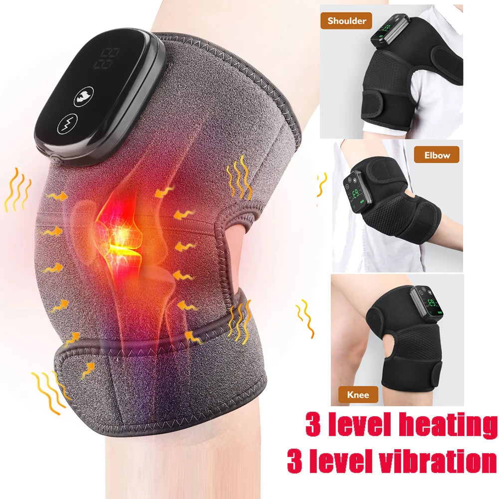 Electric Heating Shoulder Brace – LED Vibration Massage