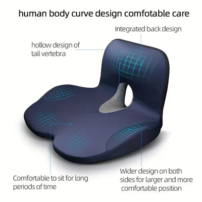 Memory Foam Seat & Back Cushion – Ergonomic Pain Relief