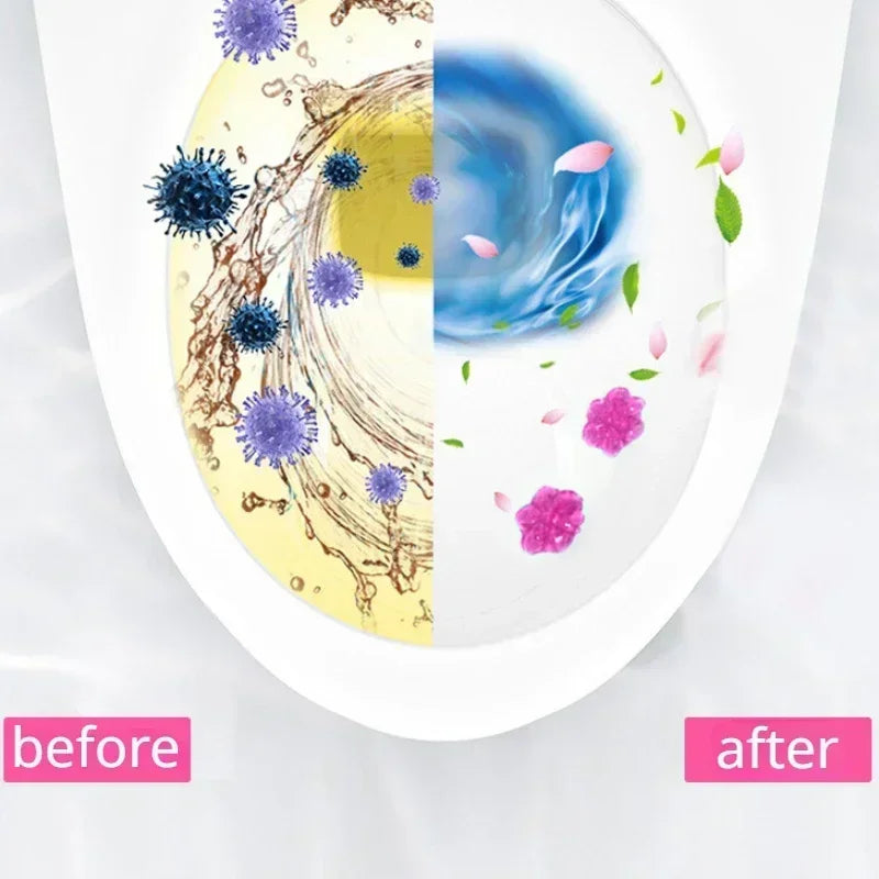 Lot de 6 gels nettoyants pour toilettes au parfum floral – Désinfectant et désodorisant