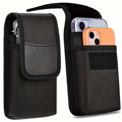 Men’s Nylon Phone Belt Pouch with Dual Pockets