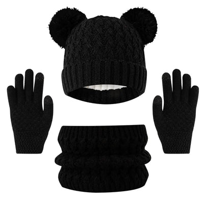 Children’s Winter Knitted Set – Hat, Scarf & Gloves Ages 3–12