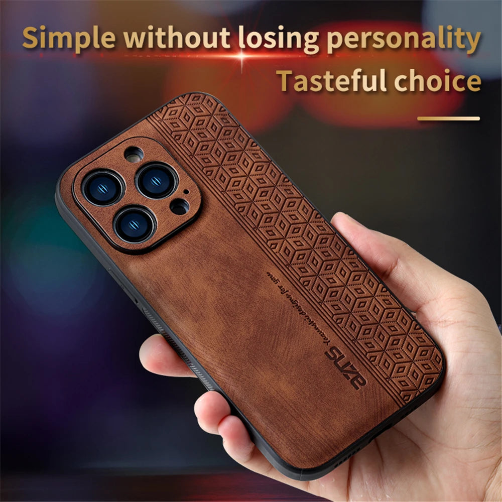 Leren iPhone-hoes – Schokbestendige luxe zakelijke hoes