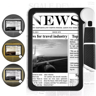 Portable Illuminated Magnifier – 5X Square Magnifying Glass