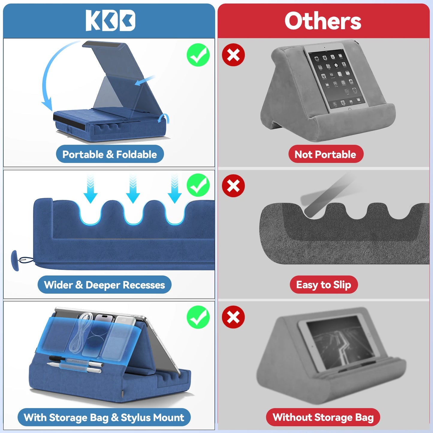 Soft Lap Tablet Stand – Foldable Cushion Dock for iPad & All Tablets