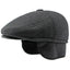 Winter Beret Flat Cap – Warm 5-Panel Hat with Ear Flaps