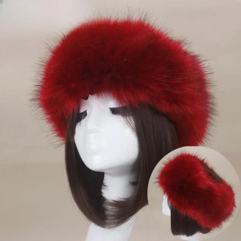 Fluffy Faux Fur Winter Headband – Earwarmer  Cold Weather