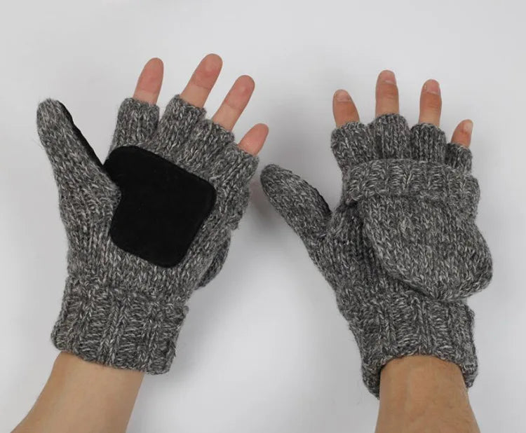 Unisex Fingerless Winter Gloves – Touchscreen Knit Mittens