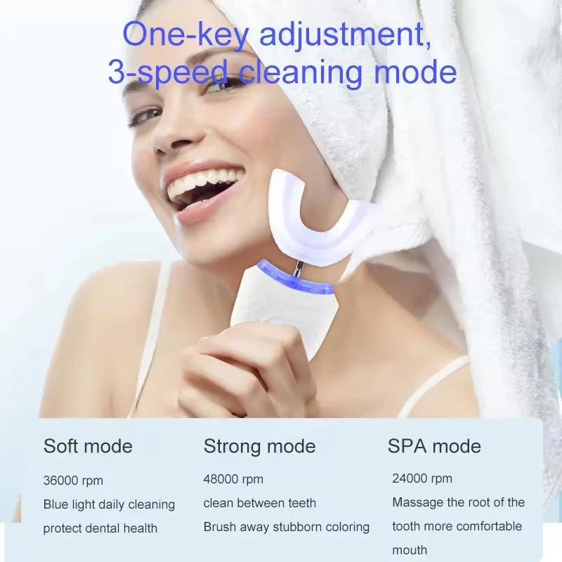U-Shaped Electric Toothbrush with 360° Automatic Cleaning