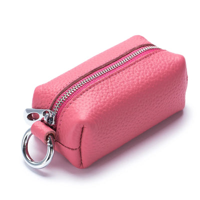 Leather Key Holder with Zipper – Mini Wallet & Key Organizer