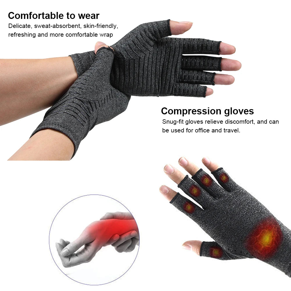Compression Arthritis Gloves – Fingerless Pain Relief Support