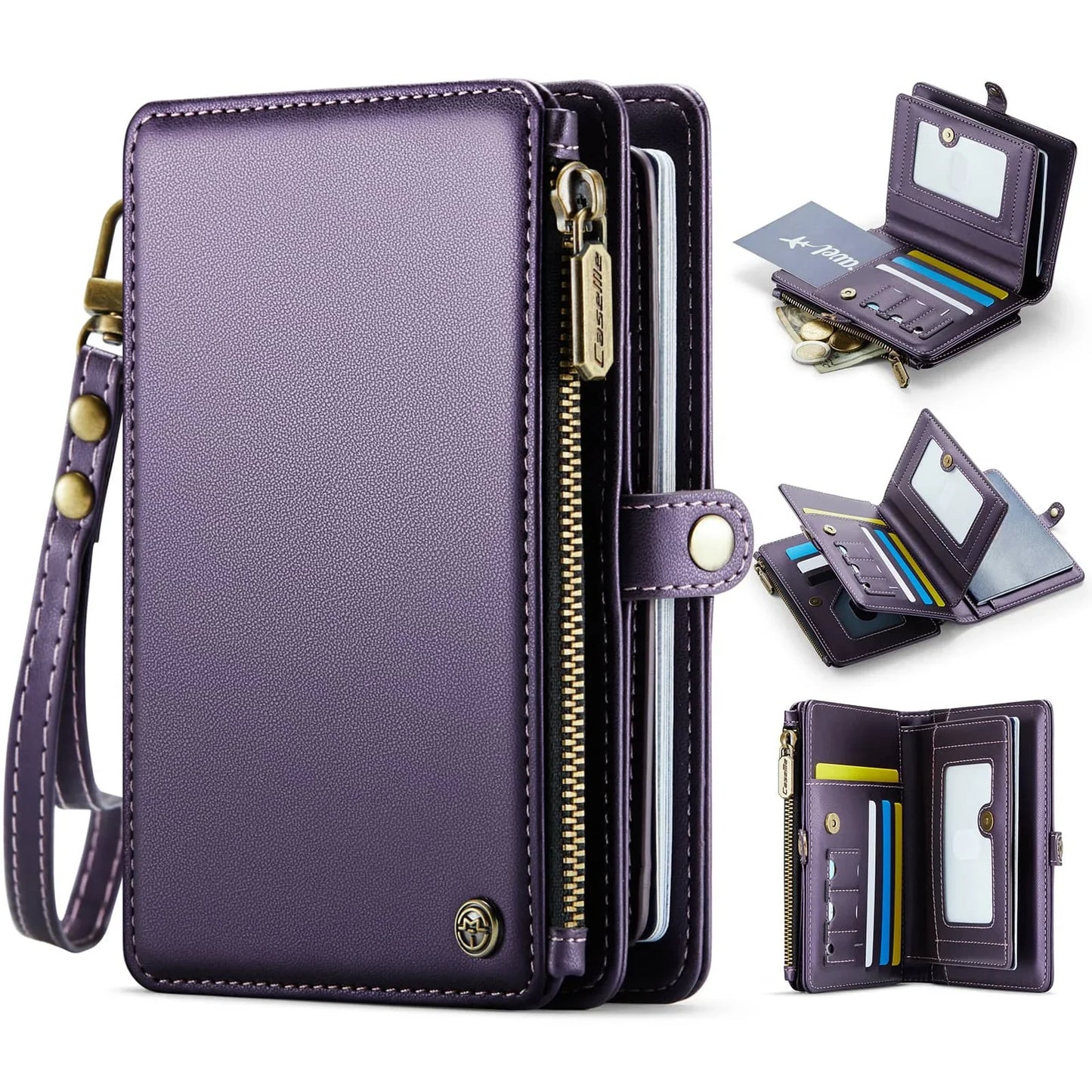 Travel Wallet with Zipper & Wrist Strap – Passport Holder