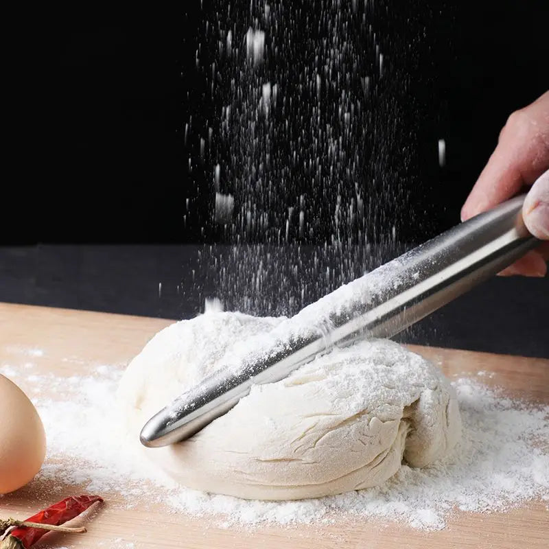 30cm Stainless Steel Rolling Pin – Non-Stick Baking Tool