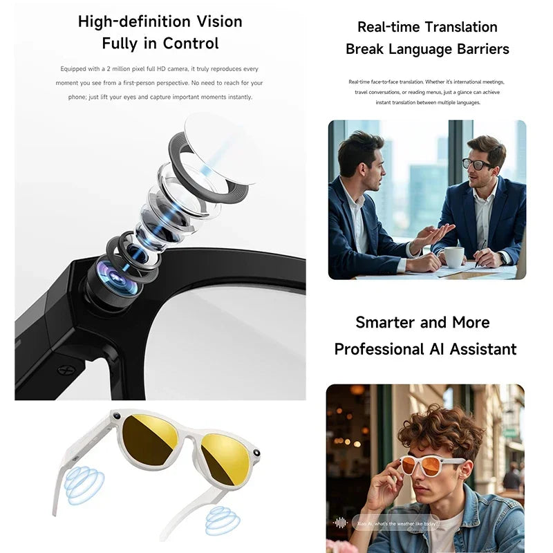 8K Smartbril – HD-camera, Bluetooth, spraakvertaling
