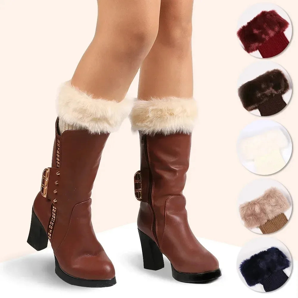Turn-Over Fur Boot Cuffs – Warm Leg Warmers & Foot Covers