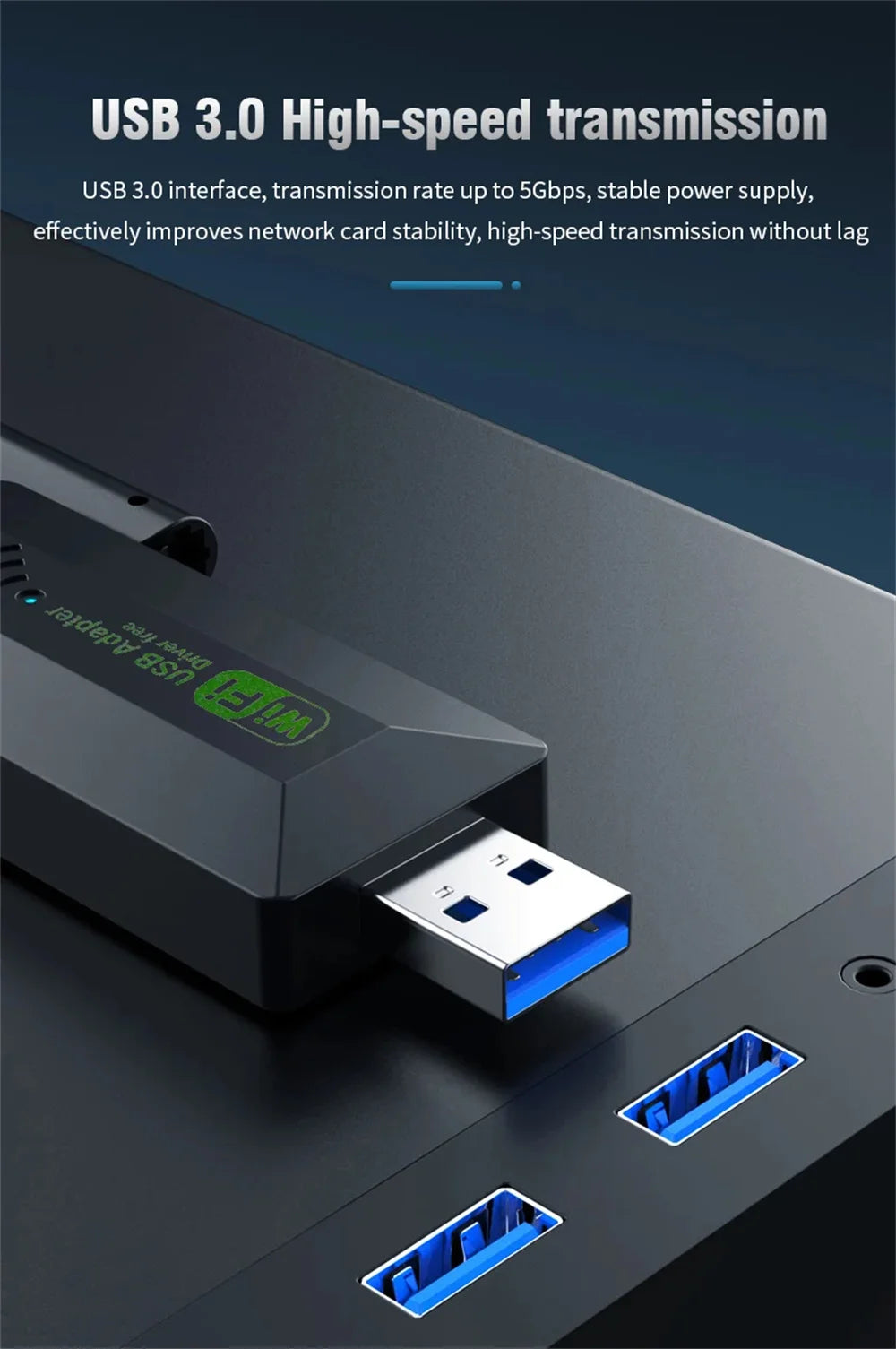 Dual Band USB WiFi Adapter 1200Mbps – 4 Antennas