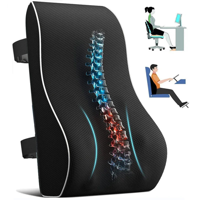 Memory Foam Lumbar Support Cushion – Ergonomic Back Support Relief