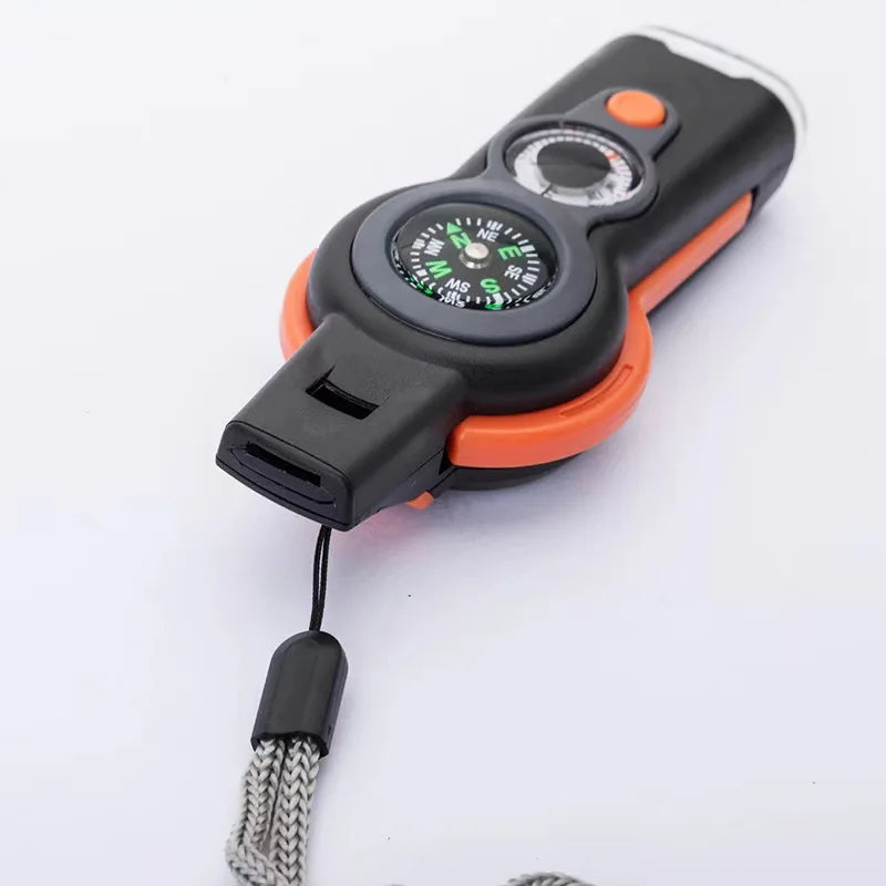 7-in-1 Survival Whistle – Multi-Function Camping & Hiking Travel Tool