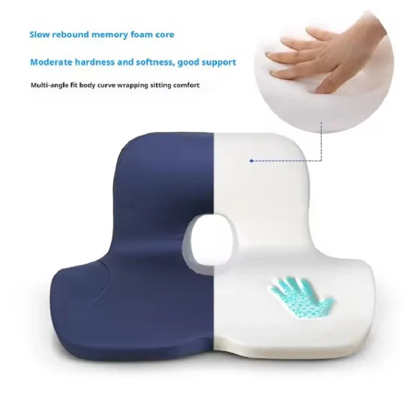 Memory Foam Seat & Back Cushion – Ergonomic Pain Relief