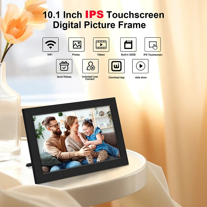 10.1" WiFi Digital Photo Frame – 32GB HD Touchscreen