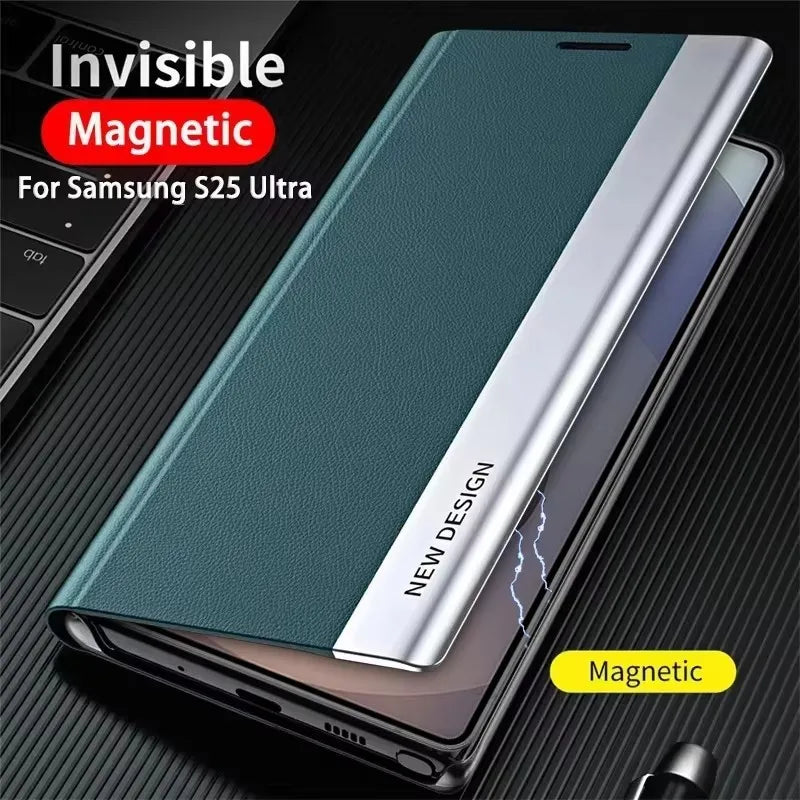 Premium Leather Flip Phone Case for Samsung Galaxy
